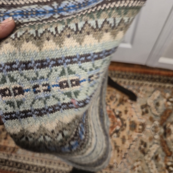 Vintage Talbots 100% Lambswool Fair Isle Toggle-Closure Cardigan Jacket  S - Picture 9 of 9